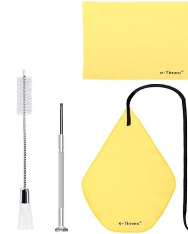 Flute Cleaning Kit, Flute Care Kit Including Rod, Brush, Screwdriver, Square Cotton Cloth & Integrated Gravity Rope Cloth, Flute Cleaner Care Set 5 Pcs