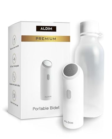 ALDIM Premium Portable Bidet, 350ml Travel Bidet for Women Men Baby, USB-C Rechargeable Bidet for Toilet, Portable Bidet for Travel High Pressure, Handheld Bidet Sprayer, Electric Bidet Bottle