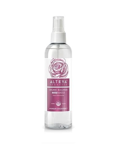 Alteya Organics Rose Water USDA Certified Organic Facial Toner, 8.5 Fl Oz/250mL Pure Bulgarian Rosa Damascena Flower Water, Award-Winning Moisturizer BPA-Free Spray Bottle