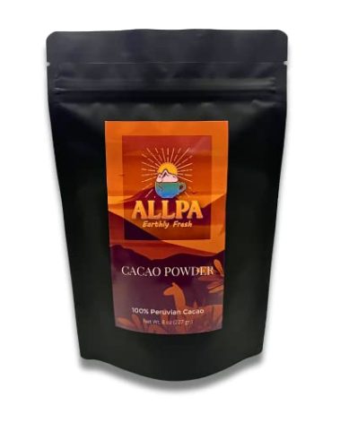 Allpa Peruvian Cacao Powder 8 oz, Premium Cacao Powder, Raw Peruvian Cacao, All Natural Cacao, Peruvian Super Food, High Fat Cacao, Rich In Antioxidants, Essential To Any Healthy Diet