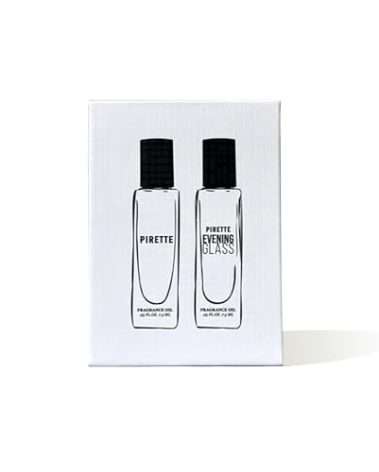 PIRETTE MIni Fragrance Oil Roll On Duo Set Evening Glass Fragrance Oils, Beach-Inspired, Long Lasting Perfume Oil Set, Travel Size Perfume, 2 x 0.25 fl oz