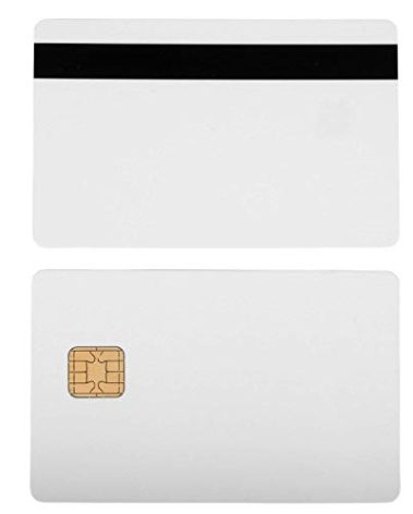Bodno J2A040 Chip Java Jcop Cards W/Hico 2 Track Mag Stripe Jcop21-36K - 10 Pack White with Black Mag