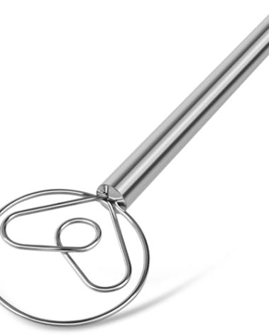TEEVEA Danish Dough Whisk with Stainless Steel Hook Dutch Style Bread Mixer for Sourdough Baking Tools