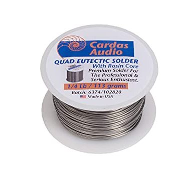 Cardas Soldering Wire Quad Eutectic Silver Solder with rosin flux 1/4 lbs (113g) roll