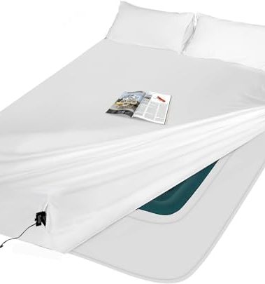 AEHISDHIE Air Mattress Sheets - 2 Pieces Set - Suitable for Inflatable mattresses 18 inches deep - can be inflated Without disassembly, Convenient, Sturdy, Easy to use air Bed Sheet (White, Twin)