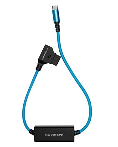 KONDOR BLUE | 16" D-Tap/P-Tap to USB-C PD 2-Way V-Mount Charger Braided Power Delivery Cable for Mirrorless Cameras, Phones, Laptops & More | Blue