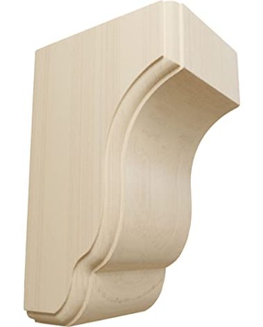 Ekena Millwork COR03X04X06CPRW Capistrano Mission Wood Corbels, 3 1/2"W x 4"D x 6 1/2"H, Rubberwood