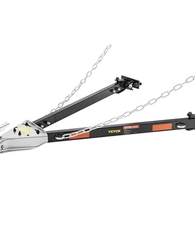 VEVOR Tow Bar, 5500 lbs Towing Capacity with Chains, Powder-Coating Alloy Steel Bumper-Mounted Universal Towing Bar, Coupler Fits 2-Inch Ball Hitch, 39.4-Inch Opening Width, for RV Car Trailer Truck