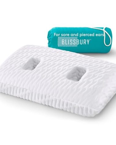 BLISSBURY Ear Pillow with Hole | Ear Piercing Pillow | Adjustable Memory Foam with for chondrodermatitis CNH | Piercing Pillow for Side Sleepers