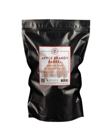 Midwest Barrel Company Authentic Barrel BBQ Smoking Wood (Apple Brandy) – Genuine Apple Brandy Wood Chips for BBQ, Grilling, and Smoking