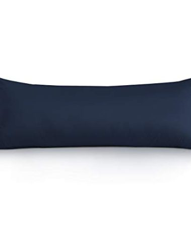 Oubonun 100% Cotton Body Pillowcase - 800 Thread Count/21x54, Moisture Absorbent and Breathable, Premium Hotel Body Pillow Cover for All Seasons, Navy Blue