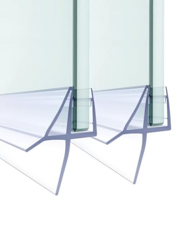 FCSOTSPS Shower Door Bottom Seal, 2 PCS 3/16" x 36" Shower Door Sweep for 3/16 Inch Glass, Frameless Glass Door Seal Strip,Stop Shower Leaks and Create a Water Barrier (5MM)