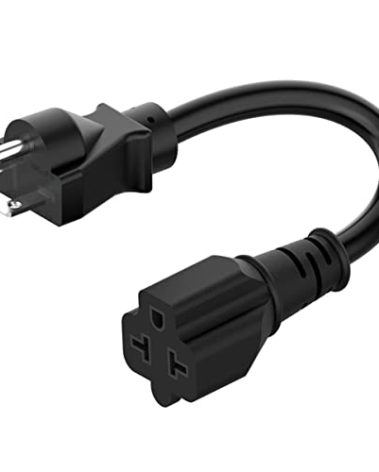 1-Foot 20 AMP Nema 6-20P Extension Cord 12AWG 20Amp Heavy Duty Extension Power Cord 1FT,Nema 6-20P to 5-15R, 5-20R, 6-15R, 6-20R 20AMP T-Blade Adapter Cable,20A 250V Plug Adapter Cable