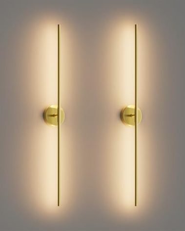 Coinmit 40Inch Hardwired Gold Wall Sconces Set of Two,360° Rotate Modern Linear Wall Light 30W Gold Vanity Light 3000K for Bathroom, Living Room(2 Pack)