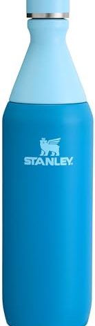 Stanley All Day Slim Bottle 20 oz | Twist On Lid with Leakproof Seal | Slim Design for Travel & Gym | Insulated Stainless Steel | BPA-Free | Azure