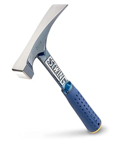 ESTWING Bricklayer's/Mason's Hammer - 22 oz Masonry Tool with Forged Steel Construction & Shock Reduction Grip - E6-22BLC