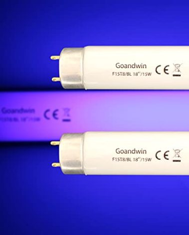 Flyercatch 2 Pack 18 inch F15T8/BL 350BL Replacement Black Light Blue Bulbs, F15W T8 BL Linear Replacement F25T8/350BL/18 Tubes