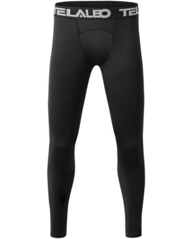 TELALEO 1 Pack Boys' Youth Compression Leggings Pants Tights Athletic Base Layer for Running Hockey Basketball XL