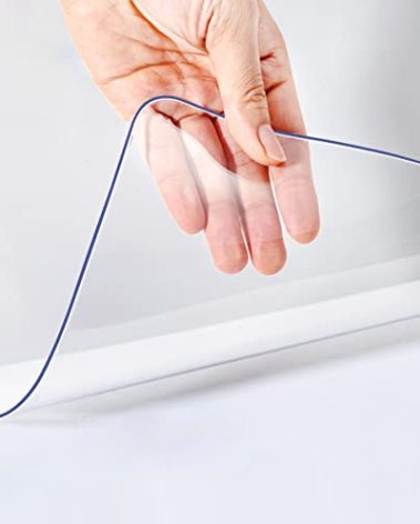 Soroel 46X84 Inch Clear Vinyl Table Cover PVC Tablecloths Plastic Tabletop Protector Transparent Protective Desk Mat Cover for Wooden Furniture Glass Marble Coffee Dining Table Kitchen Countertop