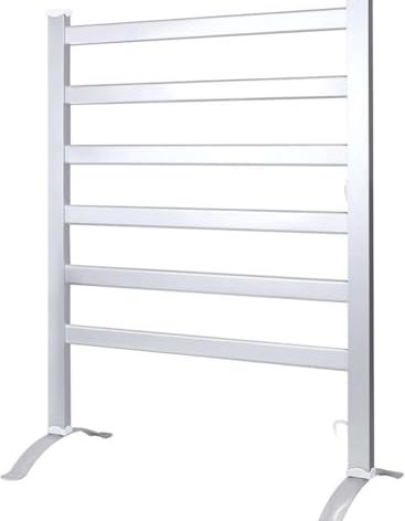 2-in-1 Multifunction Heated Towel Warmer, Fabrics Dryer for Household, Bathroom, Brushed Aluminum Structure with Chrome Plate, Stand Alone or Wall Mounted, Keep Your Clothes Clean and Dry,UL Certified