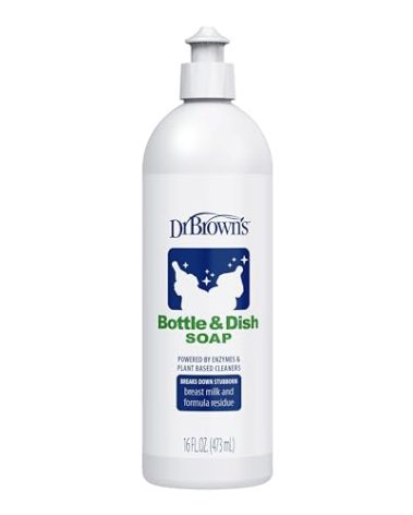 Dr. Brown's Bottle & Dish Soap for Baby Bottles and Baby Accessories, Plant-Derived, Fragrance-Free, 16 fl oz, 1 Pack