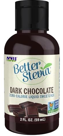 NOW Foods, Better Stevia Liquid, Dark Chocolate, Zero-Calorie Liquid Sweetener, Low Glycemic Impact, Certified Non-GMO, 2-Ounce