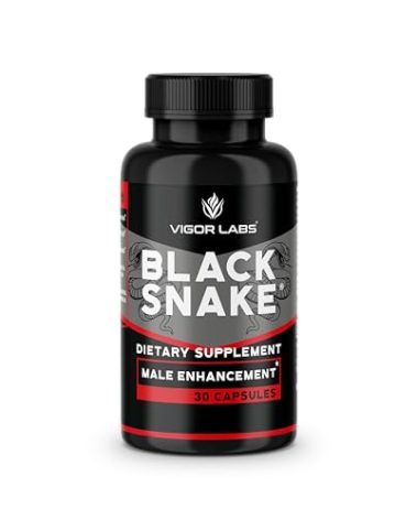 Black Snake by VIGOR LABS - Male Enhancement Capsules (30 Capsules), Boosts Blood Flow, Size and Hardness. Powerful Proprietary Blend of Natural Ingredients. Made in The USA
