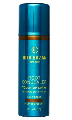 Rita Hazan Root Concealer Touch Up Spray - Instant Spray To Cover Up Roots - Quick Drying, Water-Resistant Formula - Temporary Hair Color Spray for Gray Roots - 2 oz. Root Spray Light Brown