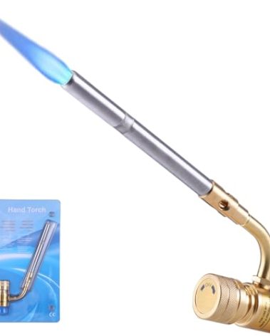 TAUSOM Propane Mapp Gas Torch Head 360° Rotatable Nozzle, Plumbing Torch Heat Adjustable Fuel by Propane Mapp Map-Pro Canisters, High Intensity, Brass Pressure Regulator