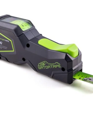 GATORTAPE MK2.0 Precision Retractable Measuring Tape (Inches) | Top-View Internal Reading | Ideal for DIY, Carpentry & Construction
