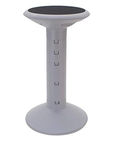 Storex Active Tilt Stool – Ergonomic Seating for Flexible Office Space and Standing Desks, Adjustable 12-24 Inch Height, Gray (00322A01C)