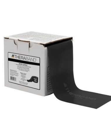 THERABAND Resistance Band, Black, Special Heavy, 25-Yard Roll, Latex-Free, Elastic Band for Exercise, Physical Therapy, Yoga, Pilates, Stretching, Home Workouts, Cut-to-Length, Color-Coded Levels