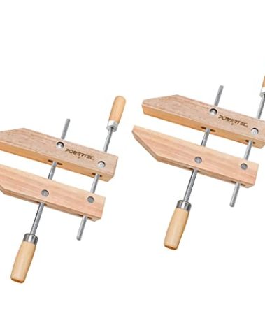 POWERTEC 71523 Wooden Handscrew Clamp – 8 Inch | Hand Screw Clamps for Woodworking, 2PK
