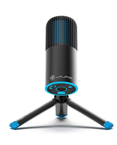 JLab Talk Go USB Microphone, USB-C Output, Cardioid or Omnidirectional, 96k Sample Rate, 20Hz, 20kHz Frequency Response, Volume Control and Quick Mute, Plug and Play