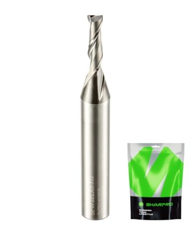 SHARPRO 1/8 Router Bit 1/4 Shank, Upcut Spiral Router Bit 1/4 Inch Shank 1/8 Inch Cutting Dia. 1/4 Inch CNC Router Bits, Up Cut Router Bit Solid Carbide, Ideal for Wood Inlay, Plunge Plastic