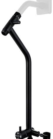 G-Promise All Metal Shower Diverter with Low Holder, Extended 13.5 Inch, 3-Way Diverter Valve with Pause Mode for Handheld and Fixed Shower Heads ∣ 4-Setting Replacement Part (Matte Black)