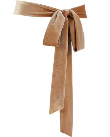 Geyoga Women Velvet Sash Belt Dress Sash Tie Waist Belt Skinny Neck Scarf Wedding Special Occasion Prom Formal (Champagne)