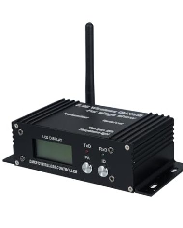 CaalLogt DMX512 2.4G Wireless Controller Transmitter Receiver LCD Display Power Adjustable Repeater Lighting Controller 35 Groups ID Coding for Party DJ Show Club LED Stage Disco KTV Stage Light