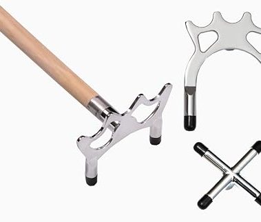 Accuplay Billiards 57" 2 Piece Maple Pool Bridge Stick w/Regular, Spider and Cross Style Bridge Heads…