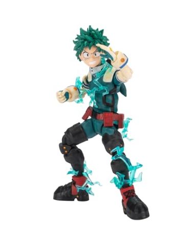 Total Anime Izuku Midoriya - 6.5-Inch Scale Figure with Swappable Faceplates, Alternate Hands, and Energy Effects