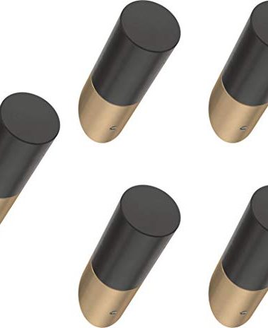 Franklin Brass Modern Slant (5-Pack) Single Wall Hooks 1-Prong Coat/Hat Black and Bronze Hooks for Hanging Wall Mount Hanger Clothes, Purse, Bag, Towel Organization Decorative Wall Hooks B41615-BCZ-B