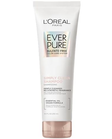 L'Oreal Paris EverPure Sulfate Free Simply Clean Shampoo, Hydrating Hair Care with Rosemary Essential Oils, 8.5 Fl Oz