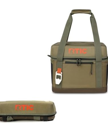 RTIC 28 Can Everyday Cooler, Soft Sided Portable Insulated Cooling for Lunch, Beach, Drink, Beverage, Travel, Camping, Picnic, for Men and Women, Olive