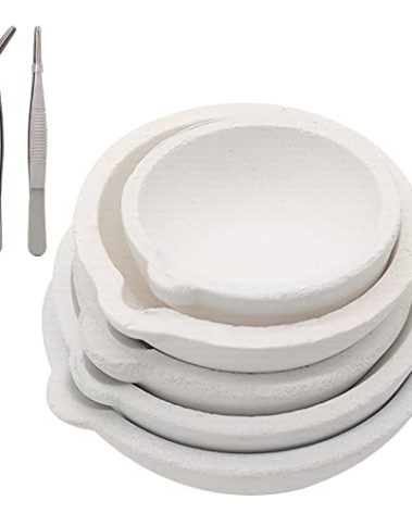 7 Pack Ceramic Quartz Crucibles with Pointed Tweezers,Crucibles Crucibles Melting Dishes Ceramic Casting Torch Melt Jewelry Gold Silver 100/150/250/400g/500g