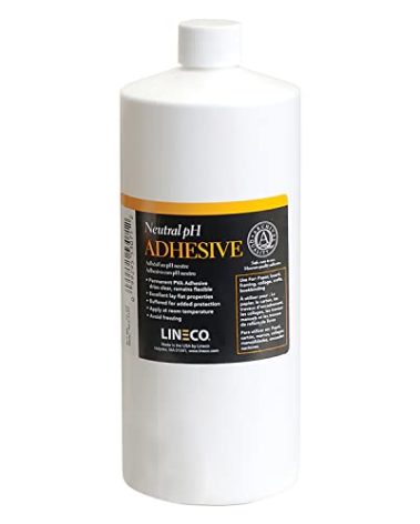 Lineco Neutral pH Adhesive, Archival Quality Acid-Free PVA Buffered Adhesive Dries Clear Flexible, 1 Quart, Ideal for Paper Board Framing Collage Crafts Bookbinding