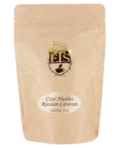 English Tea Store Czar Nicolas Russian Caravan Tea Pouches - 4oz | Loose Leaf Black Tea Blend | Smoky Toasted Lapsang Souchong Notes | Historic Specialty Tea Inspired by Silk Road Traditions