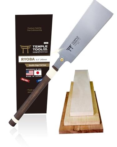 Japanese Pull Saw - 9.5 Ryoba Hand Saw with Rip-cut and Crosscut - Wood Saw for Dovetails, Tenons, Joinery, Cutting Boards to Length & Width- Temple Tool Co.
