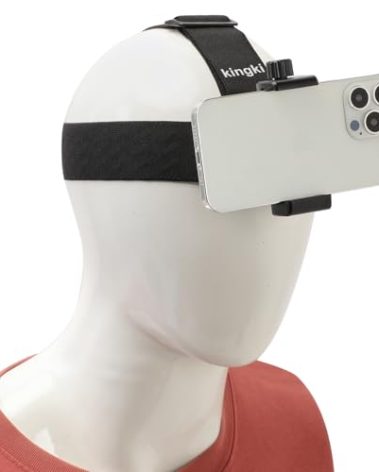 Head-Mounted Mobile Phone Holder,First-Person View Video Outdoor Live Shooting Bracket with Phone Clip(4"-7") for iPhone Samsung Smartphones and GoPro Insta360 Sony DJI Action Camera Head Mount Strap