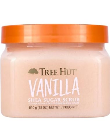 Tree Hut Vanilla Shea Sugar Exfoliating & Hydrating Body Scrub, 18 oz