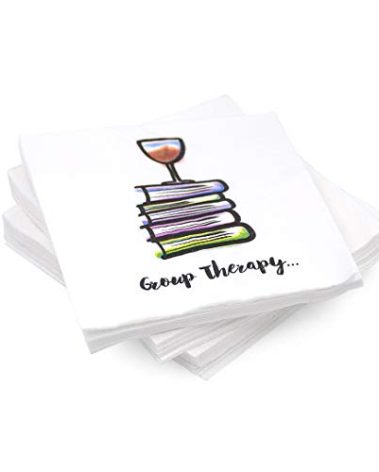 30 Pk, "Group Therapy" Cocktail 3-Ply Paper Party Napkins for Book Club, Wine Night, Womens Group, Galentine's Day or Girls Night